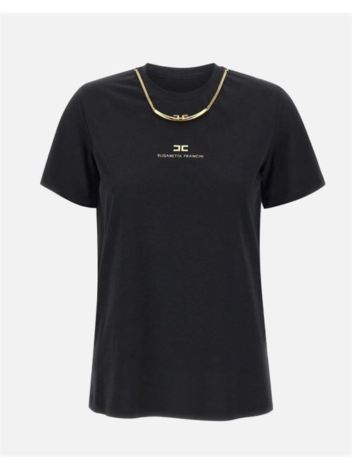 T-SHIRT WITH NECKLACE ELISABETTA FRANCHI | MA02856E2110 Nero